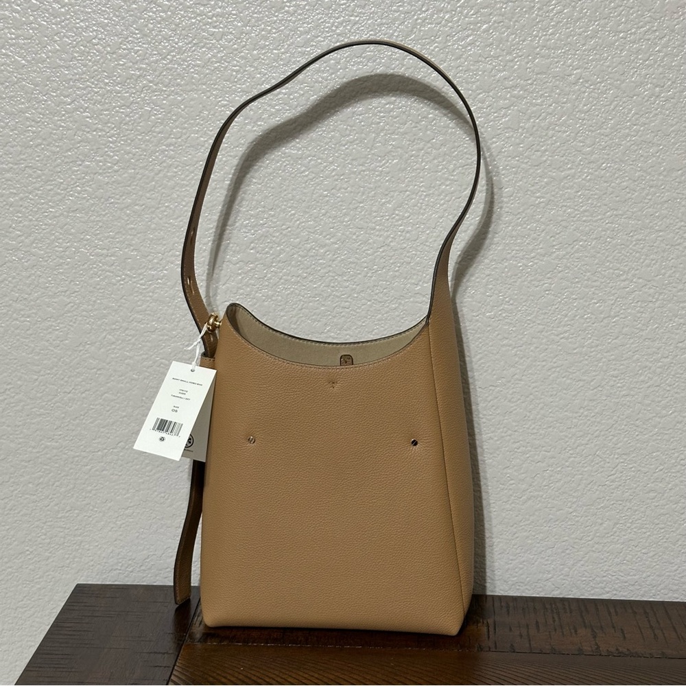 Tory Burch SMALL ROMY LEATHER HOBO BAG, TIRAMISU, Women Handbag NWT - Picture 9 of 16